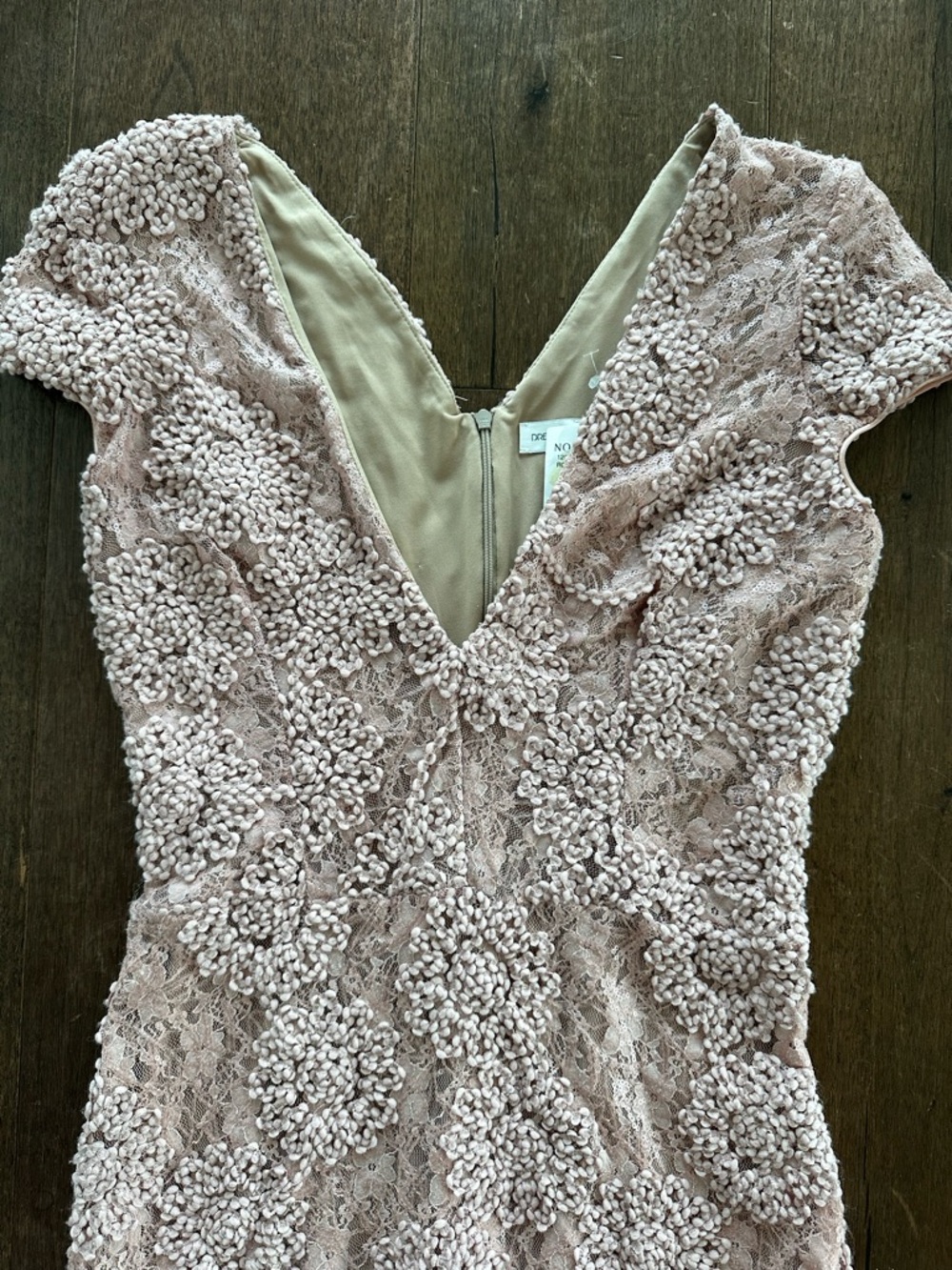 Dress the Population Textured Soft Pink Rose Petal Mini Dress - Picture 3 of 6